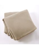 Bout de lit gaze de coton unie Ina beige foncé - 90 x 220 cm