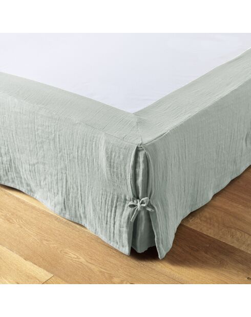 Lichtblauwe boxspring Gaïa van gewoon katoengaas