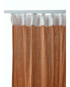 Rideau galon fronceur gaze de coton unie Gaïa orange clair - 140 x 240 cm