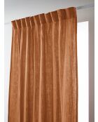 Rideau galon fronceur gaze de coton unie Gaïa orange clair - 140 x 240 cm