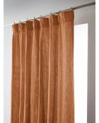 Rideau galon fronceur gaze de coton unie Gaïa orange clair - 140 x 240 cm