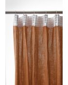 Rideau galon fronceur gaze de coton unie Gaïa orange clair - 140 x 240 cm