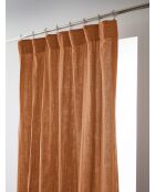 Rideau galon fronceur gaze de coton unie Gaïa orange clair - 140 x 240 cm
