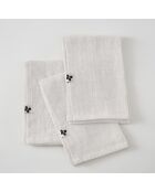 Lot de 3 Serviettes lin lavé Soline blanches - 40 x 40 cm