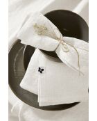 Lot de 3 Serviettes lin lavé Soline blanches - 40 x 40 cm