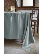 Nappe rectangle lin lavé Soline bleu