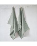 Set van 2 vaatdoeken van gewassen linnen Soline lichtblauw - 50 x 70 cm