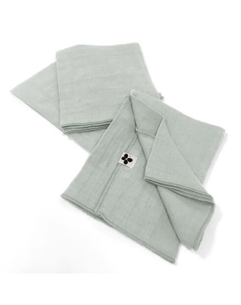 Set mit 3 einfachen Baumwoll-Servietten Gaïa hellblau - 40 x 40 cm