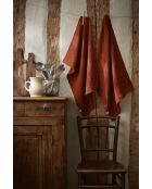 Set van 2 oranje vaatdoeken van gewassen linnen Soline - 50 x 70 cm