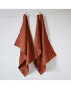 Set van 2 oranje vaatdoeken van gewassen linnen Soline - 50 x 70 cm