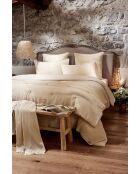 Bout de lit nid d'abeille uni Alma naturel - 90 x 200 cm