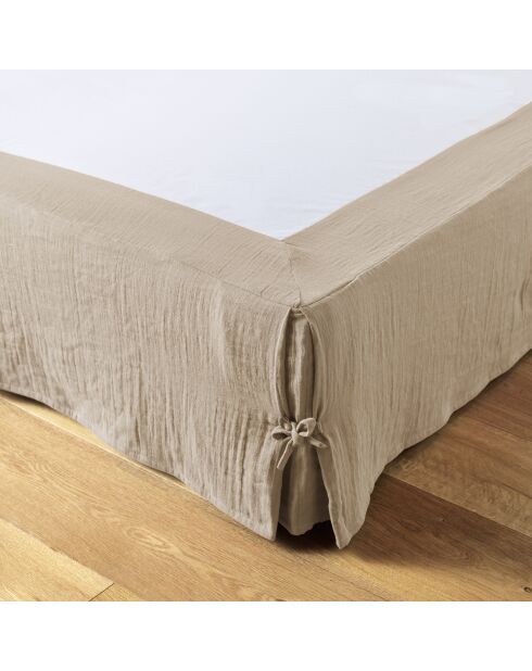 Donkerbeige boxspring Gaïa van gewoon katoengaas