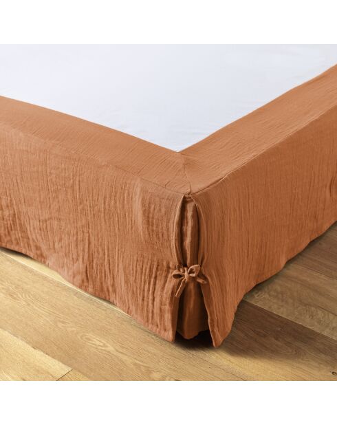 Lichtoranje boxspring Gaïa van gewoon katoengaas
