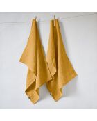 Set van 2 gele theedoeken van gewassen linnen Soline - 50 x 70 cm