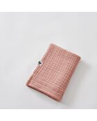 Asciugamano Gaïa in garza di cotone tinta unita rosa - 50 x 90 cm