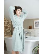 Peignoir kimono mixte gaze de coton unie Gaïa bleu clair