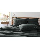 Federa in garza di cotone verde scuro Gaia Chic
