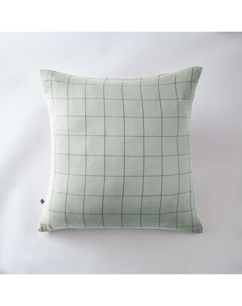 Taie d'oreiller gaze de coton Gaïa Match bleu clair