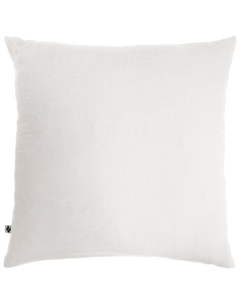 Taie d'oreiller gaze de coton unie Gaïa blanc