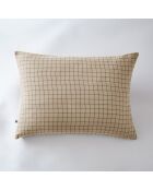 Taie d'oreiller gaze de coton Gaïa Mix beige foncé