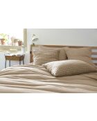 Taie d'oreiller gaze de coton Gaïa Mix beige foncé