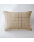 Taie d'oreiller gaze de coton Gaïa Match beige foncé