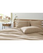 Taie d'oreiller gaze de coton Gaïa Match beige foncé