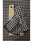 Tovaglioli Set di 3 tovaglioli in garza di cotone intrecciata tinti nero Vickie - 40 x 40 cm