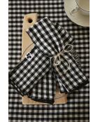 Tovaglioli Set di 3 tovaglioli in garza di cotone intrecciata tinti nero Vickie - 40 x 40 cm