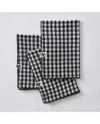 Tovaglioli Set di 3 tovaglioli in garza di cotone intrecciata tinti nero Vickie - 40 x 40 cm