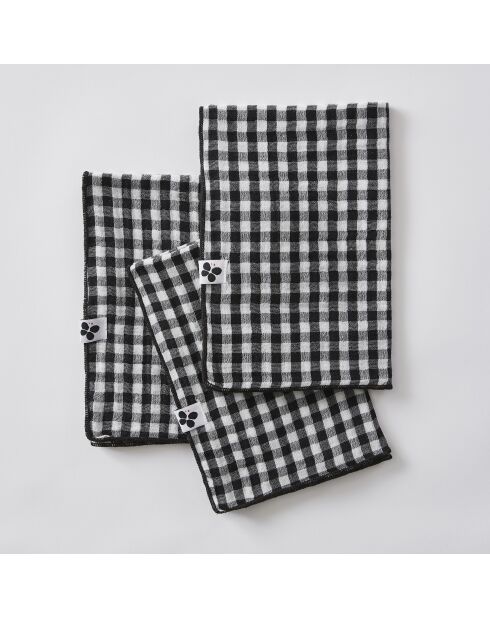Tovaglioli Set di 3 tovaglioli in garza di cotone intrecciata tinti nero Vickie - 40 x 40 cm