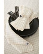 Juego de 3 servilletas tejidas de gasa de algodón teñidas al natural Vickie, 40 x 40 cm