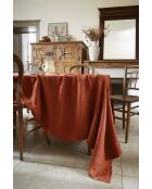 Rechteckige Tischdecke Soline aus gewaschenem Leinen, orange