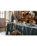 Nappe rectangle lin lavé Soline gris foncé