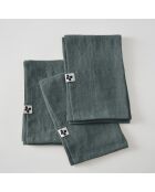 Set di 3 tovaglioli Soline in lino lavato grigio scuro - 40 x 40 cm
