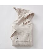Poncho enfant mixte gaze de coton unie Gaïa naturel