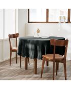 Nappe ronde gaze de coton unie Gaia vert foncé