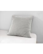 Taie d'oreiller gaze de coton unie Gaïa gris