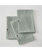 Lot de 3 Serviettes lin lavé Soline bleu clair - 40 x 40 cm