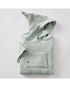 Poncho enfant mixte gaze de coton unie Gaïa bleu clair