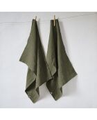Set van 2 vaatdoeken van gewassen linnen Soline, kaki, 50 x 70 cm