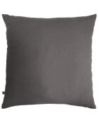 Taie d'oreiller gaze de coton unie Gaïa anthracite