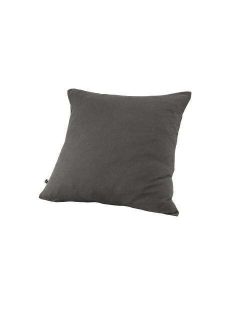 Taie d'oreiller gaze de coton unie Gaïa anthracite