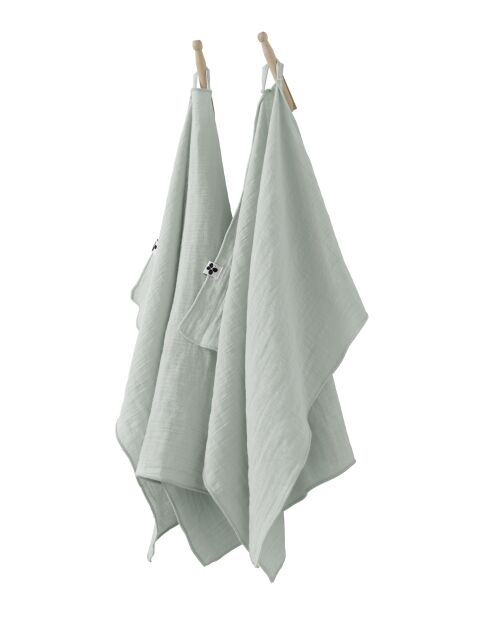 Handdoeken Set van 2 stuks gewoon katoenen gaas Gaïa lichtblauw - 50 x 70 cm