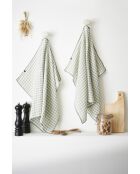 Handdoeken Set van 2 geweven katoenen gaasgeverfd Vickie lichtblauw - 50 x 70 cm