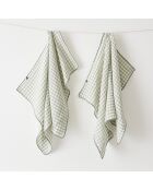 Handdoeken Set van 2 geweven katoenen gaasgeverfd Vickie lichtblauw - 50 x 70 cm