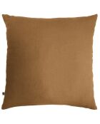 Taie d'oreiller gaze de coton unie Gaïa marron