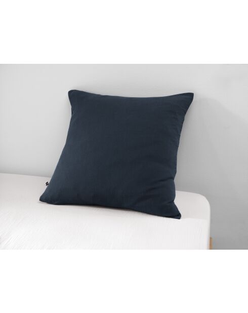 Taie d'oreiller gaze de coton unie Gaïa marron