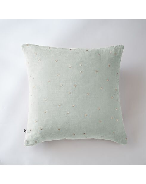 Taie d'oreiller gaze de coton Gaïa Chic bleu clair