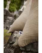 Taie d'oreiller gaze de coton unie Ina beige foncé